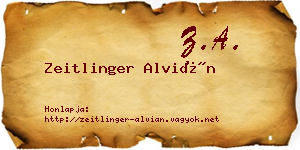 Zeitlinger Alvián névjegykártya